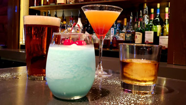 drinks on the bar