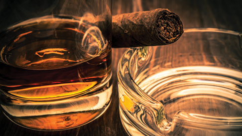 cigar and whiskey